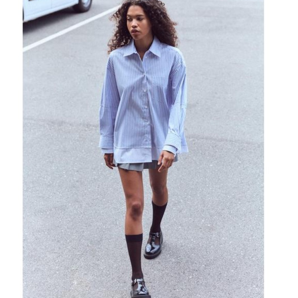 Zara Ovedsized striped button-down/butten-up Top, perfect condition